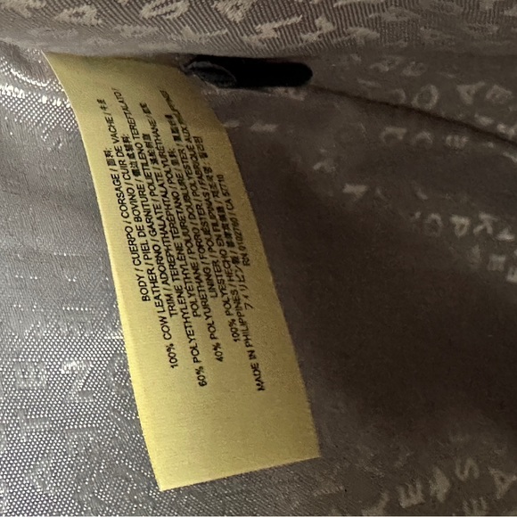 Kate Spade Karla Seton Drive Cityscape Gray Smooth Leather Tote with Glitter Bow - Picture 7 of 16